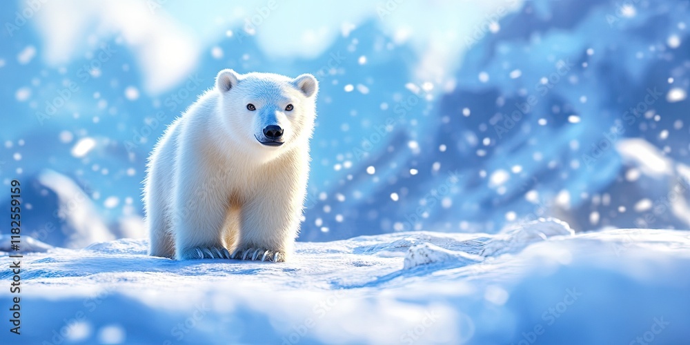 Fototapeta premium 2D animation polar bear