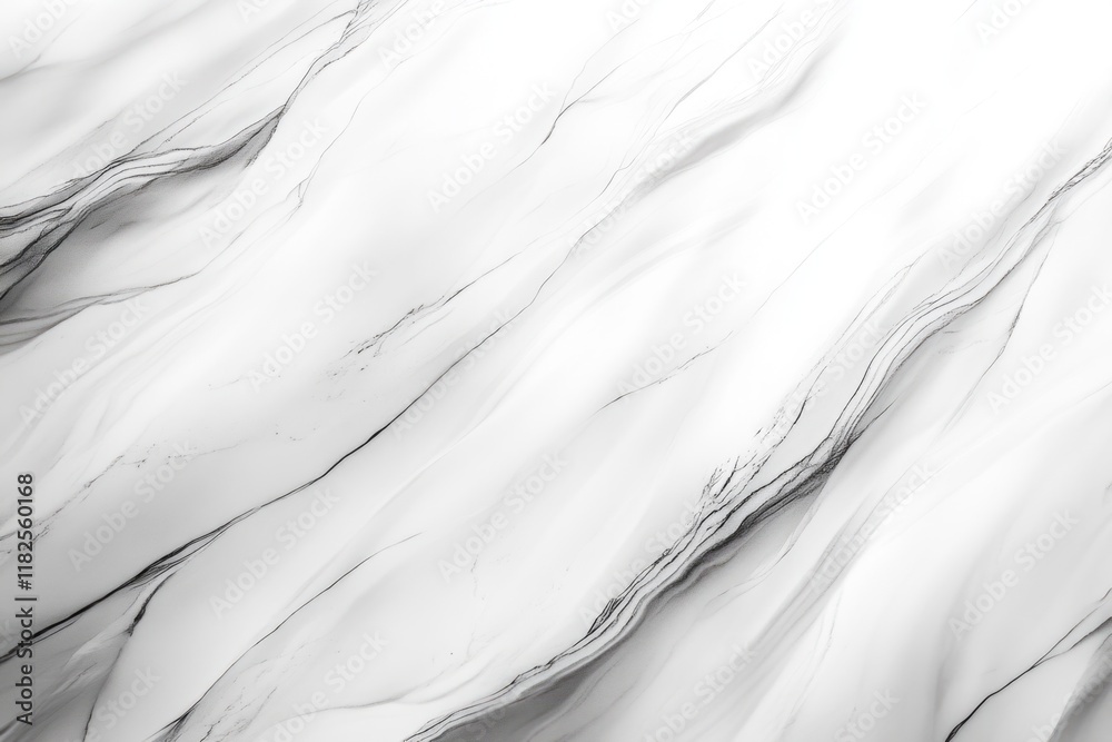 Obraz premium Luxurious white marble texture with elegant black veins forming a stunning natural pattern, ideal for backgrounds and design projects