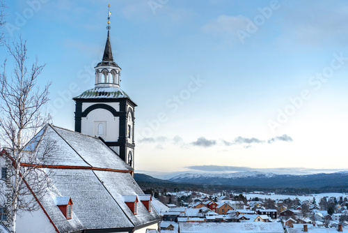Look over the church to Røros village