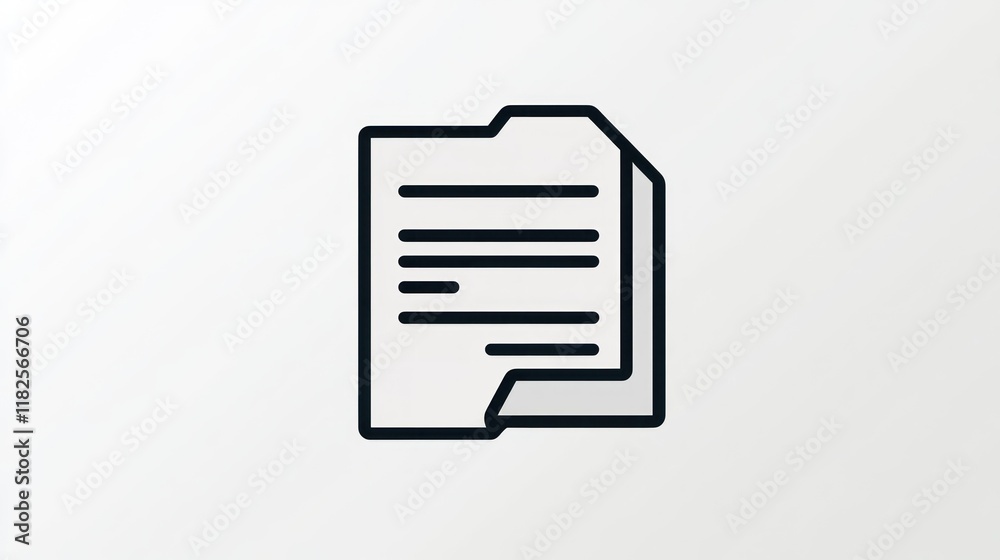 Document icon, folder, office, gray background, symbol for data Document icon, folder, office, gray background, symbol for data