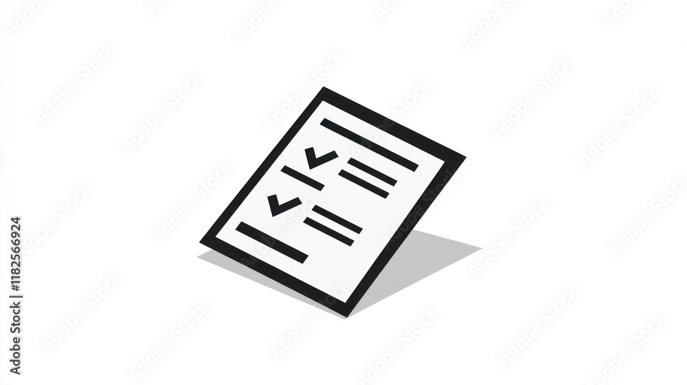 Checklist, completed tasks, white background, isometric view, project management Checklist, completed tasks, white background, isometric view, project management