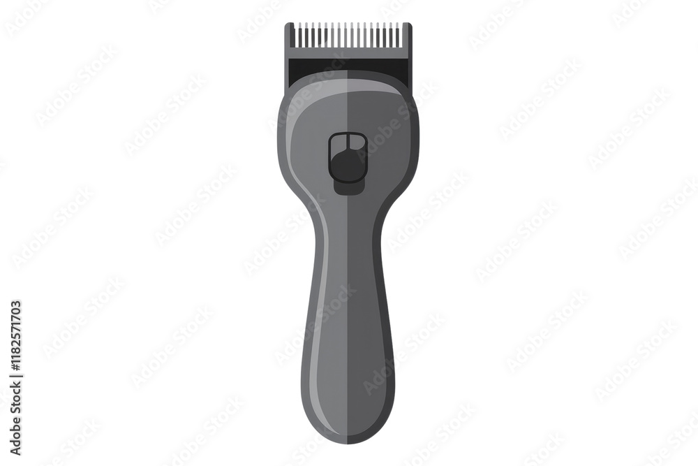 A top view illustration of a gray hair clipper with a transparent background. background removed A top view illustration of a gray hair clipper with a transparent background. background removed