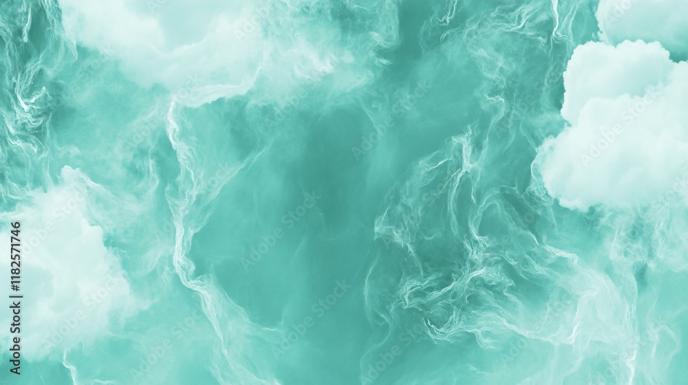 Abstract Teal Cloudscape, Whimsical AI Generated Art Abstract Teal Cloudscape, Whimsical AI Generated Art