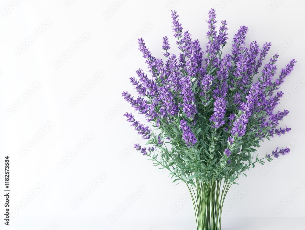 aromatic fresh lavender bouquet with delicate purple blooms and green stems professionally isolated on clean white background aromatic fresh lavender bouquet with delicate purple blooms and green stems professionally isolated on clean white background