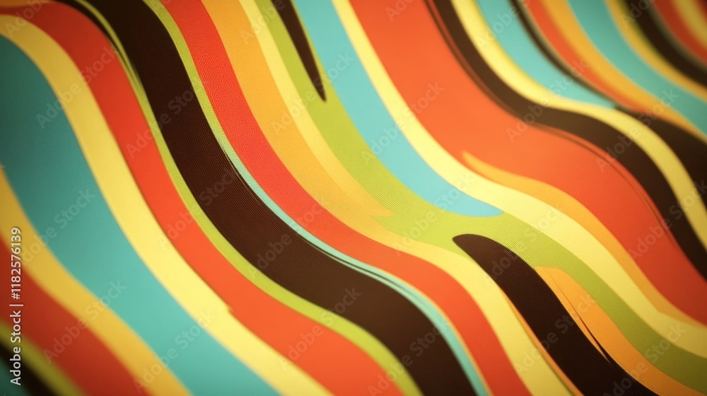 A close-up view of a colorful striped wallpaper with vibrant colors and patterns A close-up view of a colorful striped wallpaper with vibrant colors and patterns