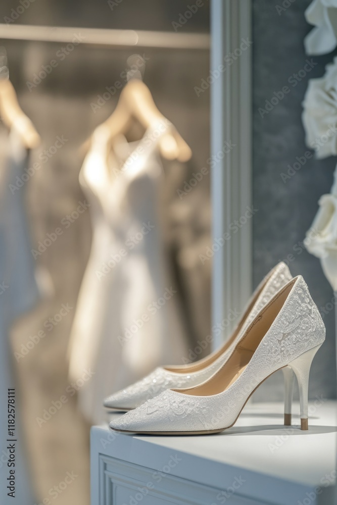 Obraz premium A pair of white shoes sitting on a table, waiting for their next use