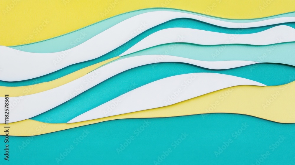 Stunning Abstract Paper Cut Design with Layered Colors and Waves Stunning Abstract Paper Cut Design with Layered Colors and Waves