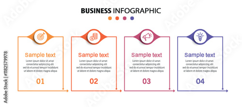 Business infographic design template with 4 options or steps