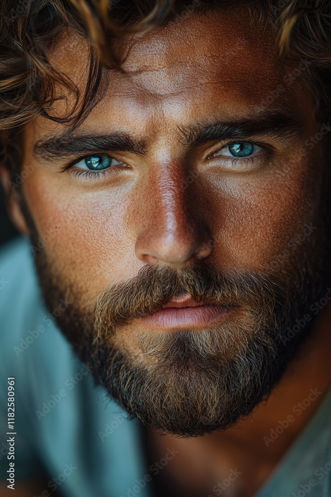 Fototapeta premium Portrait of a bearded man, great for personal or business use