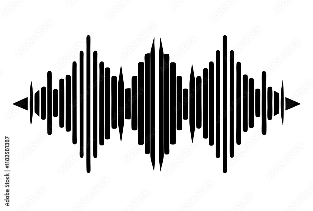 Symmetrical Soundwave Vector Illustration for Audio and Music Projects Symmetrical Soundwave Vector Illustration for Audio and Music Projects