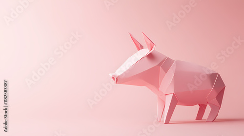 Market volatility creative minimal concept made of pink color sheet of paper on a light pastel background with copy space. Velvetlight. Illustration photo