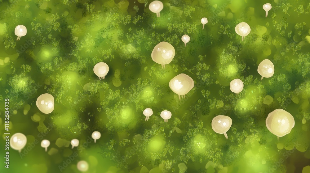 Obraz premium Enchanted Forest Floor: A Whimsical Exploration of Nature's Tiny Wonders