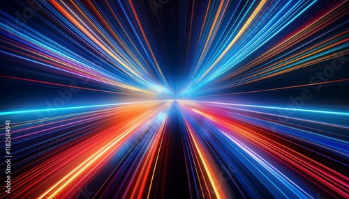 light speed abstract lines blur motion effect of hyper speed warp background for poster