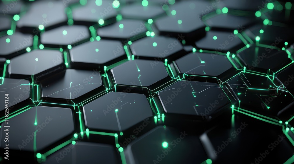 Fototapeta premium Dynamic abstract technology-inspired background with green light effects digital space graphic design futuristic aesthetics