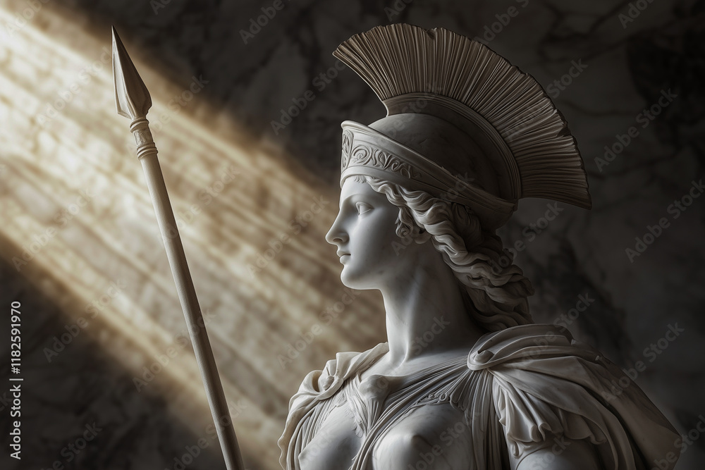 Obraz premium Marble statue of the Olympian goddess of wisdom, war and crafts Athena.