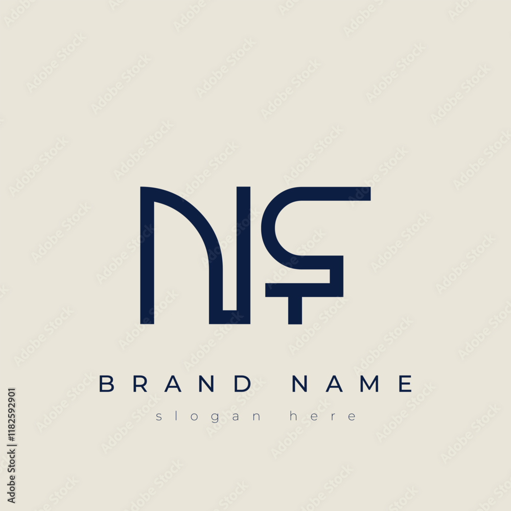 Obraz premium N and F logo design. NF abstract Letters Logo Monogram. This logo design is the process of creating a visual symbol that represents a brand, company, or individual.