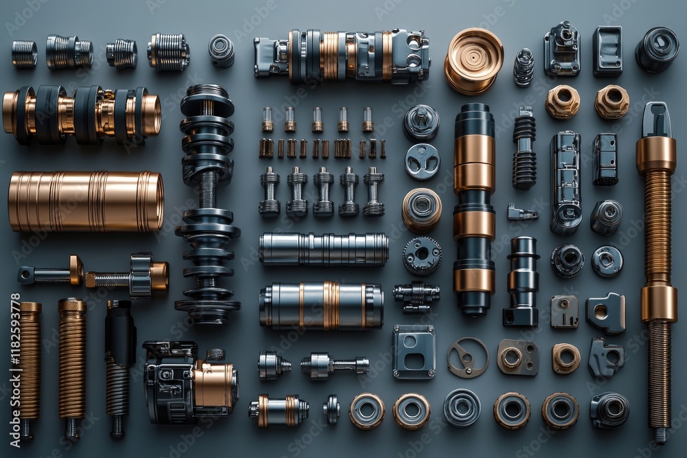 Various metal parts used in machinery and manufacturing processes Various metal parts used in machinery and manufacturing processes