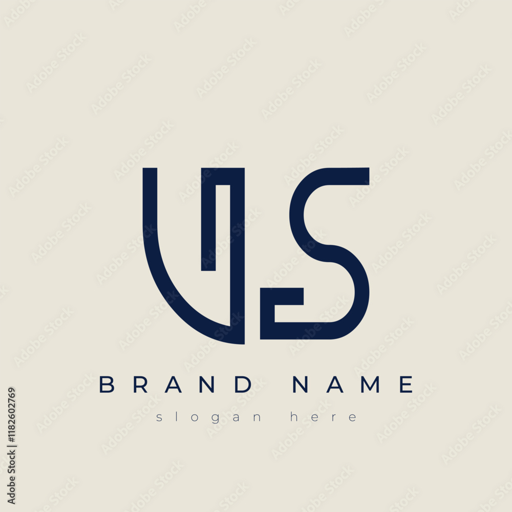 Fototapeta premium V and S logo design. VS abstract Letters Logo Monogram. This logo design is the process of creating a visual symbol that represents a brand, company, or individual.