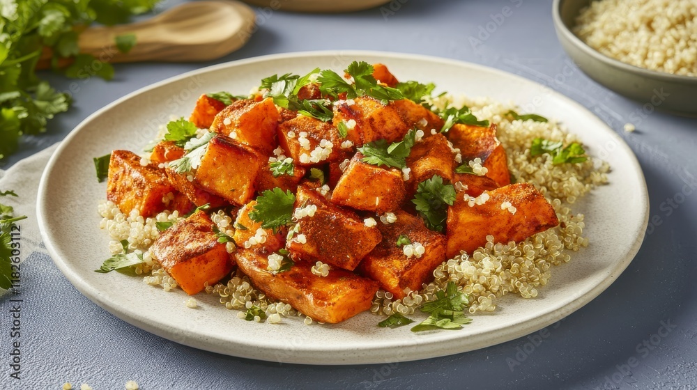 Scrumptious Roasted Sweet Potato and Quinoa Bowl: A Healthy and Flavorful Dish Scrumptious Roasted Sweet Potato and Quinoa Bowl: A Healthy and Flavorful Dish
