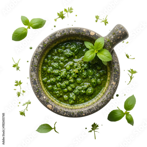 Appetizing Dhania Pudina Chutney isolated photo