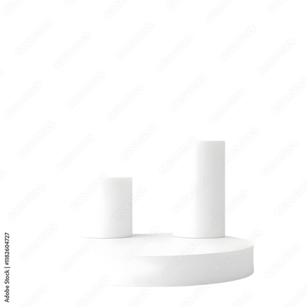 Minimalist White Cylinders Display Stand Product Showcase Mockup Presentation Stage P Minimalist White Cylinders Display Stand Product Showcase Mockup Presentation Stage P