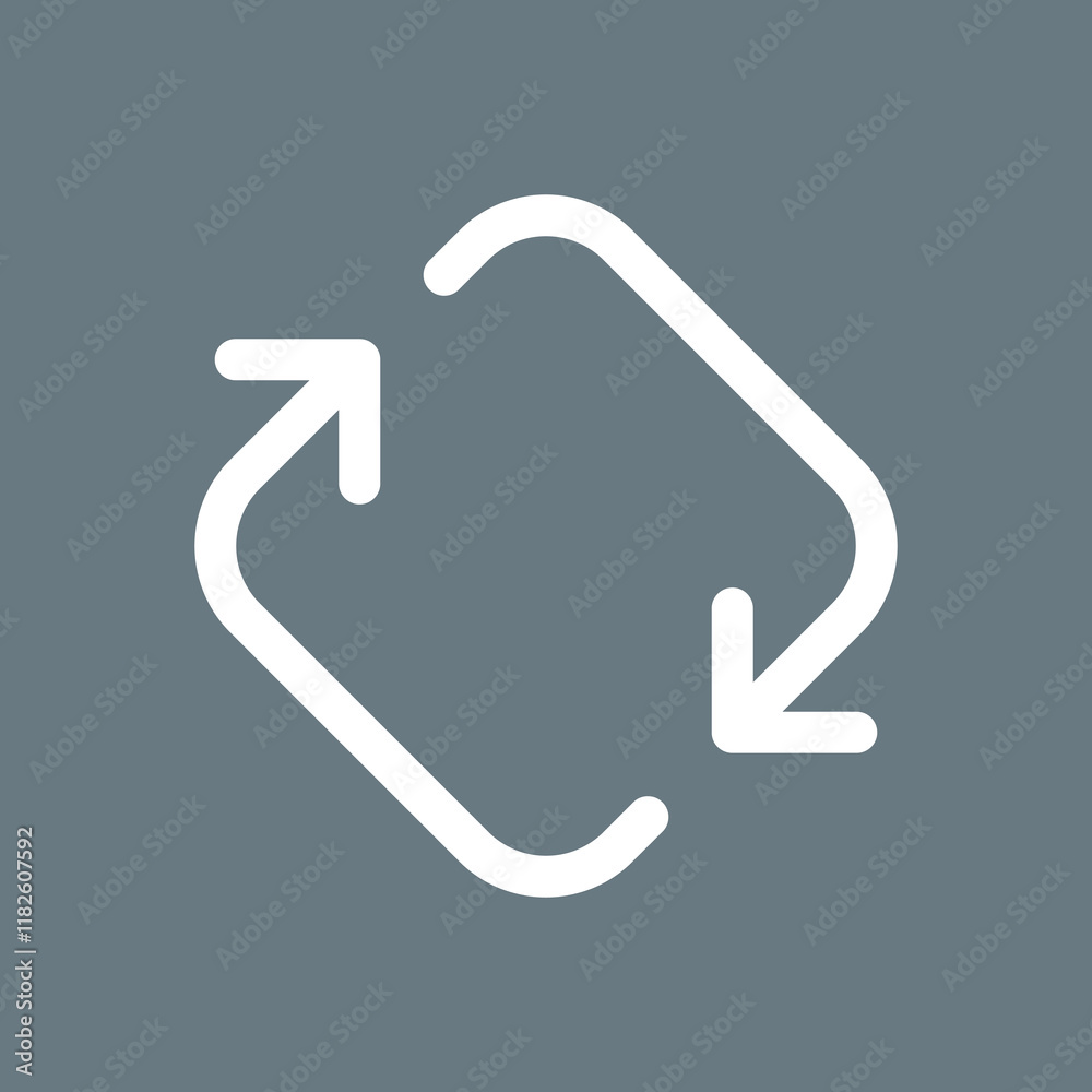 Movement of arrows in the shape of a square or diamond. Symbol of movement or direction, recycling or circulation. Icon of recycling of material or plastic. Movement of arrows in the shape of a square or diamond. Symbol of movement or direction, recycling or circulation. Icon of recycling of material or plastic.