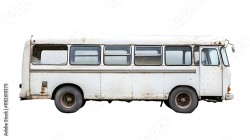 Old White Bus  Rusty  Abandoned  Vintage Vehicle  Transportation  Travel  Retro  Classic