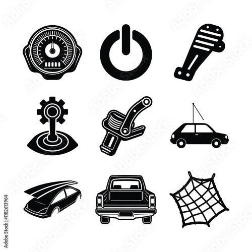 Car Service Solid Icons. Amazing auto repair filled icons set. The icons are designed on a white background. The set encompasses wide range from auto workshop concept. A wonderful pack to grab.