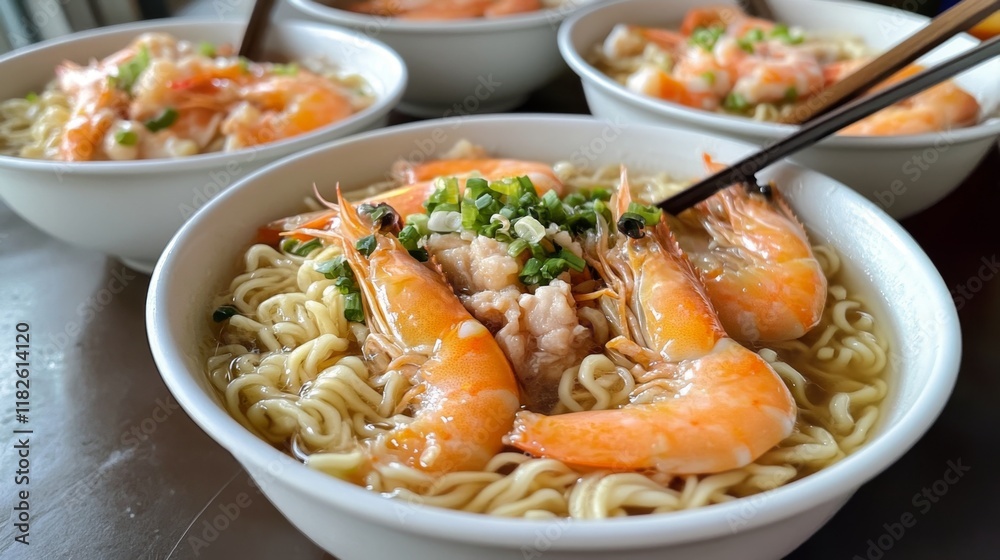 Shrimp Noodles Soup - A Flavorful Asian Dish Shrimp Noodles Soup - A Flavorful Asian Dish