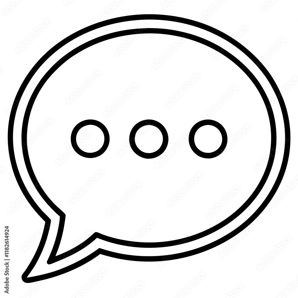 Speech Bubble with Three Dots Vector Icon for Messaging and Communication Speech Bubble with Three Dots Vector Icon for Messaging and Communication