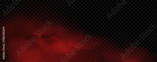 Spicy burst powder. Splashes of red pepper explosion. Overlay effect of chili or paprika spice splatters. Vector realistic illustration of hot, dried spices