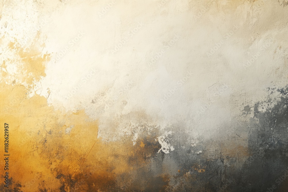 Obraz premium Gradient texture background featuring an old weathered wall with a blend of yellow, gray, and white hues
