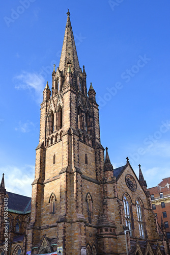  Church of the Covenant, historic church at 67 Newbury Street in Back Bay neighborhood of Boston, Massachusetts photo