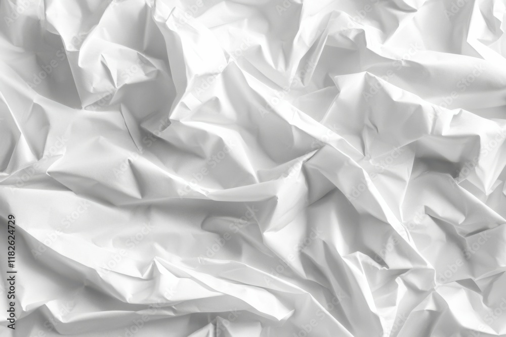 Fototapeta premium Textured crumpled white paper background for creative and artistic purposes