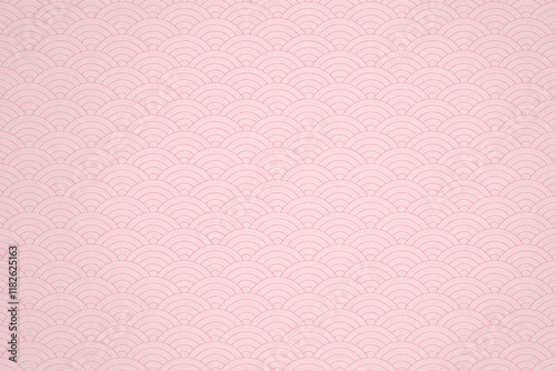 Soft Pink Seigaiha Wave Pattern Paper Background