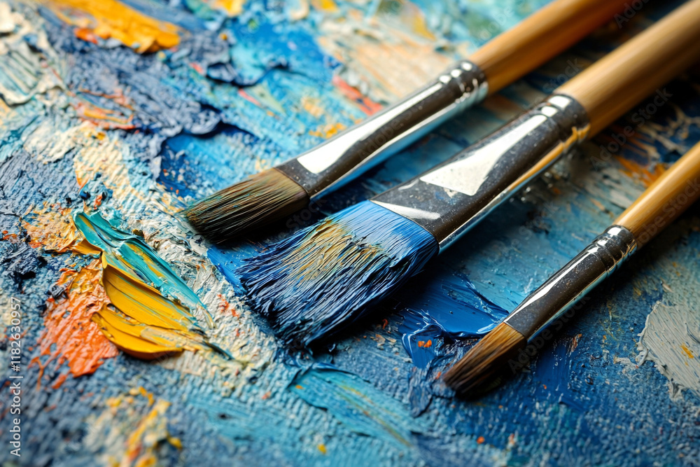 Obraz premium Paintbrushes on Canvas