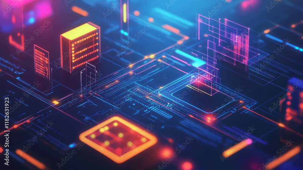 Fototapeta premium Hologram like notification. Like notification of polygons, triangles of points and lines. Like notification low-poly compound structure. Technology concept.
