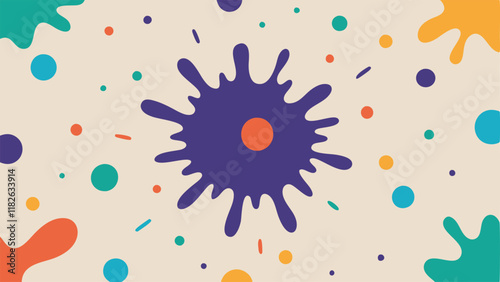 Visual Patterns A zoomedin illustration of splatter as a separate section showing various shapes and color gradients with analytical markings.