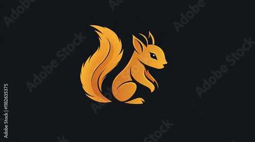 Vector logo squirrel. Brand logo in the shape of a silhouette of a squirrel photo