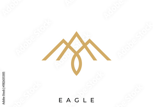 minimalist eagle line art logo vector design	
