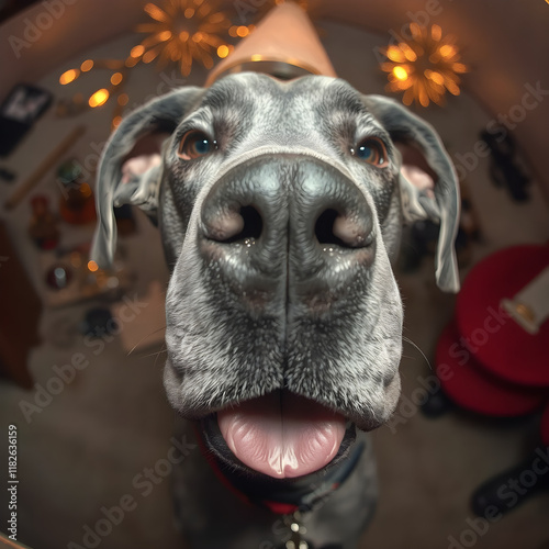 Close up of a dog