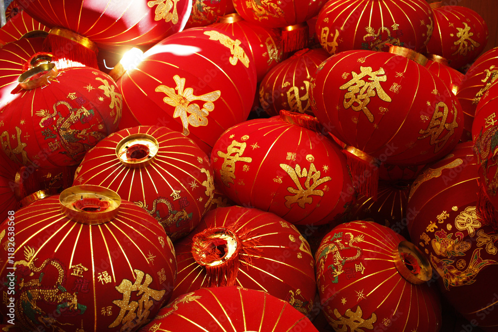 Fototapeta premium Red Chinese lanterns. Chinese New Year.