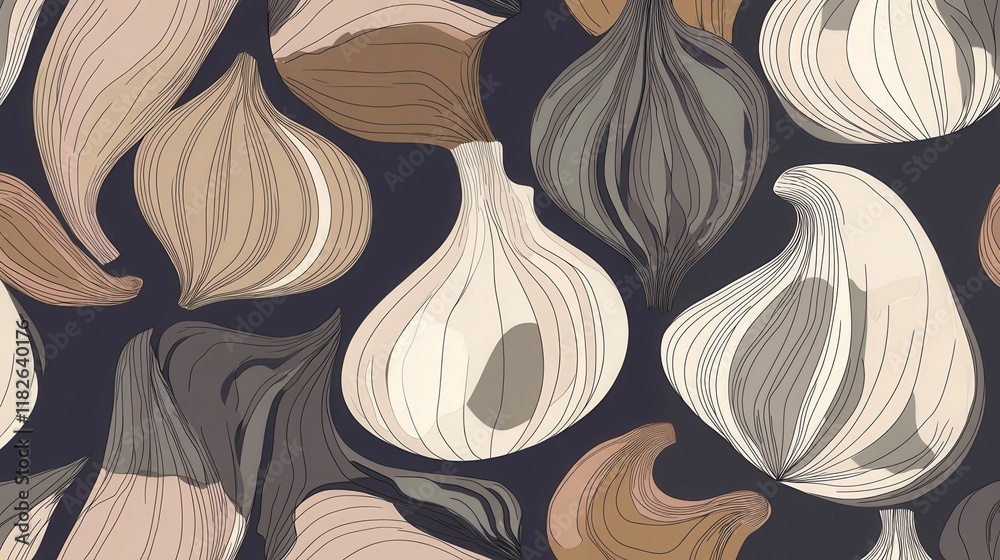 Fototapeta premium Elegant and Artistic Onion Pattern Design for Kitchen Decor