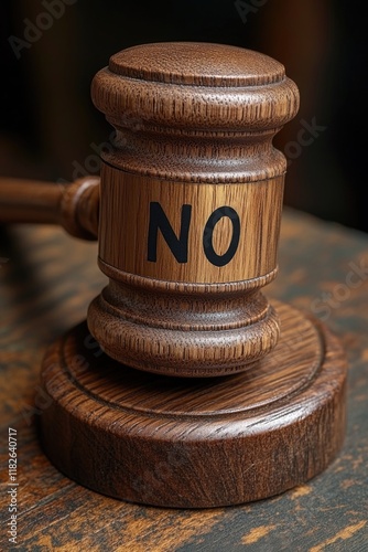 A wooden gavel used by judges for pounding the podium to signal the start or end of a session