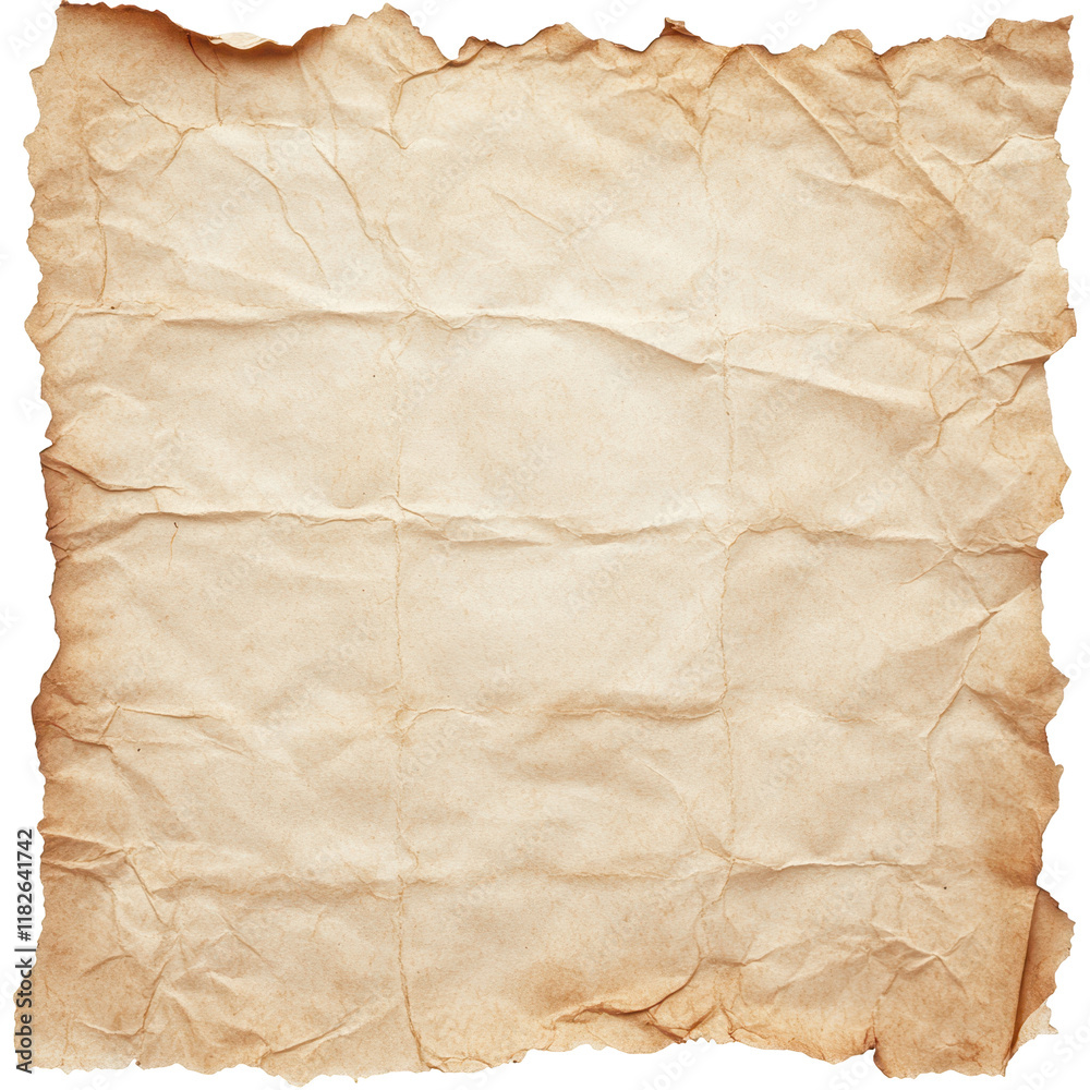 Aged Paper Texture: A rustic, burnt-edged piece of crumpled parchment evokes a sense of history and antiquity. Perfect for vintage designs and adding a touch of old-world charm. Aged Paper Texture: A rustic, burnt-edged piece of crumpled parchment evokes a sense of history and antiquity. Perfect for vintage designs and adding a touch of old-world charm.