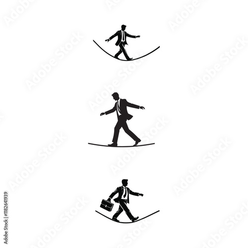 businessmen on tightropes