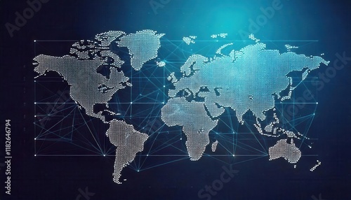 A digital representation of a world map highlighting interconnected geopolitical risks and challenges.