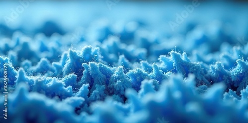 Soft blue carpet with fleecy texture and subtle sheen, wool-like, synthetic, plush