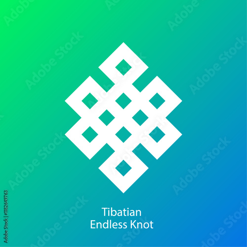 cultural symbol of buddhism endless knot, vector buddhist religious symbol
