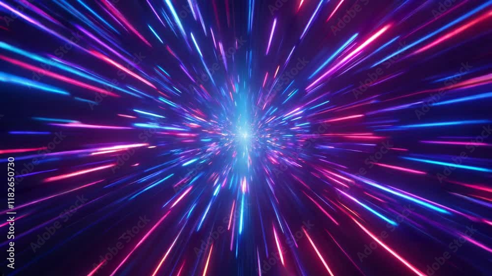 Radiant burst of light with colorful speed trails Radiant burst of light with colorful speed trails